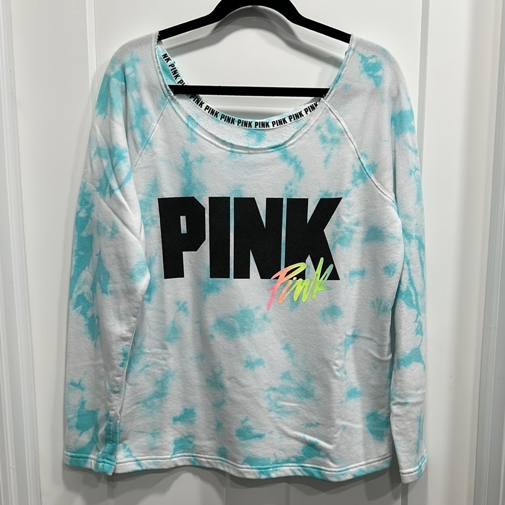 Pink Victoria’s Secret Off The Shoulder Tie-Dye Top